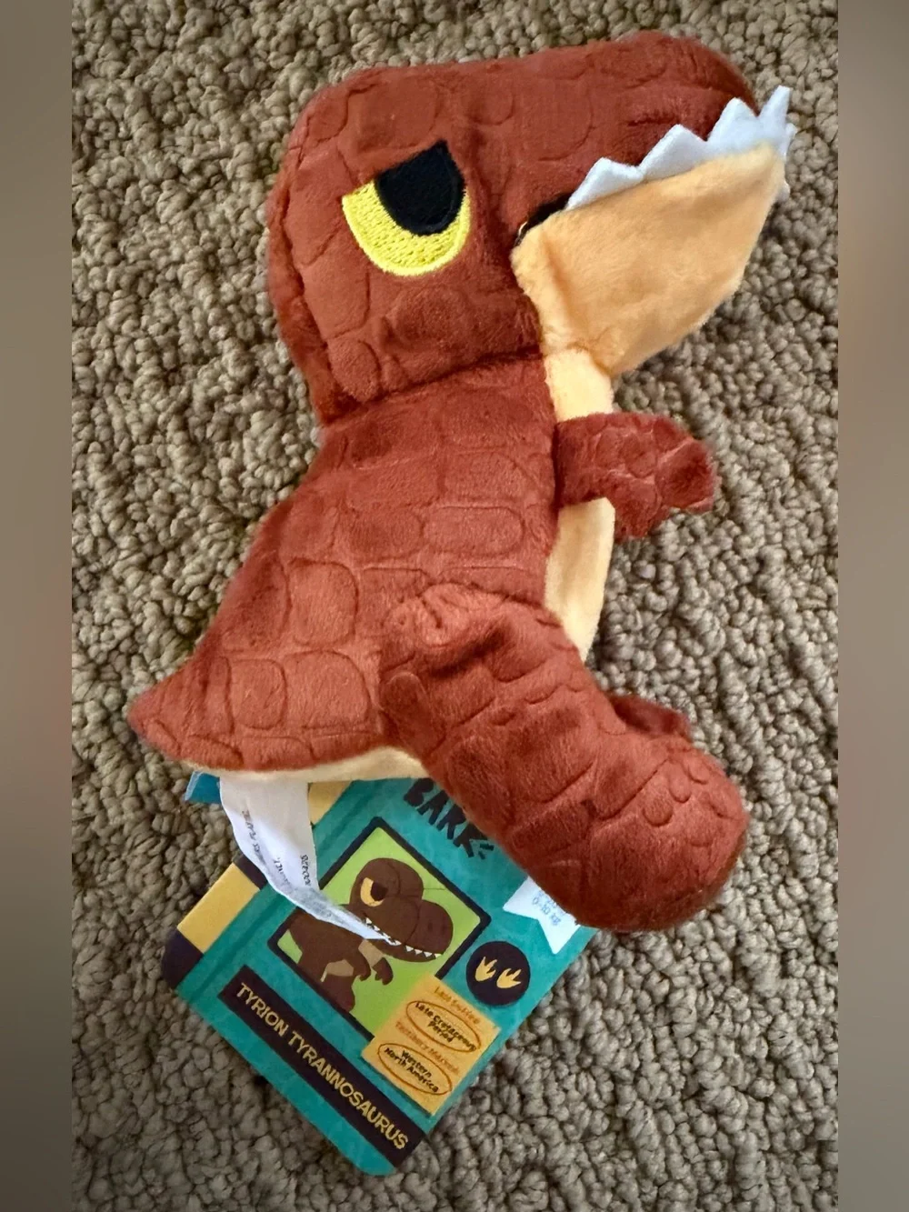 BARK Plush Safari & Dino Toy Set - Brown, Pink, Yellow, Green, Red, Cream